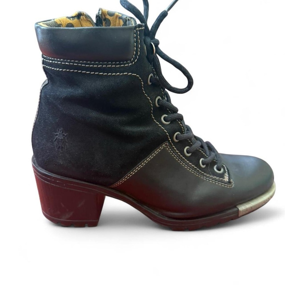 Fly London Black Combat Boots EU 40/US 9 - Picture 2 of 8